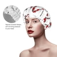 thumbnail image 4 of Kdxio Red Snake Print Shower Cap for Women,Elastic and Reusable,Double Waterproof Layers Bathing Hat, 4 of 9