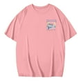 thumbnail image 5 of Womens Tshirts Oversize Loose Fit Short Sleeve Casual Casual Summer Summer Tops for Women Pink XXXL, 5 of 7