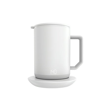 ionMug & Charging Coaster, 12oz. Stainless Steel Self Heating Coffee Mug with Lid, 3.5u0022 x 3.5u0022 x 5u0022