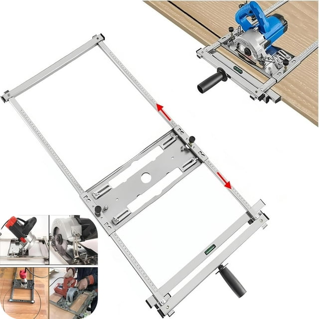 Estbridge Cutting Machine Edge Guide Positioner Edge Guide for Circular Saw Edge Guide Positioning Cutting Board Tool Adjustable Wood Modified Positioning Frame Tool Woodworking Posit