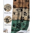 thumbnail image 6 of Teal Green Brown Blackout Curtains 45 Inches Long, Kitchen Black Out Window Treatments, Farmhouse Dog Paw Vintage Thermal Insulated Lined Drapes for Small Window with Grommet 42"x45", 6 of 8