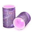 thumbnail image 2 of Set of 2 Flameless Candles Lights with Remote Control Flickering LED Candles Electric Candles for Home Decor Parties Purple Butterfly Pattern, 2 of 7