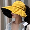 thumbnail image 3 of D-GROEE Womens Hiking Hat Wide Brim Hat Adjustable Solid Color Sun Protection Hats, 3 of 7