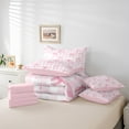 thumbnail image 5 of Feelyou Princess Kawaii Ribbon Bedding Comforter Set 7-Piece, Pink Buffalo Plaid King Bedding Sets, Teens Boys Girls Kids Reversible Bed Sheets, Luxury Bedroom Decor, 5 of 7