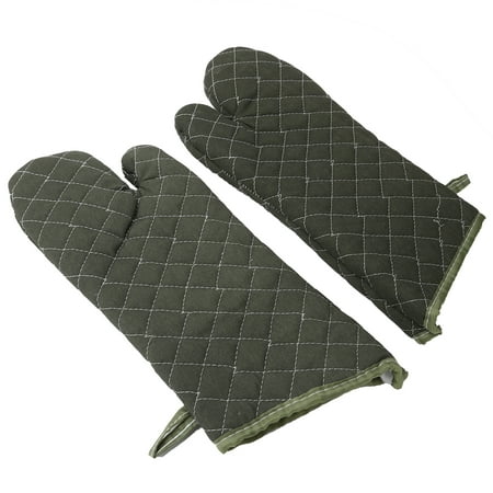 Gants de four Rdeghly, gants de cuisson gants en coton vert épais