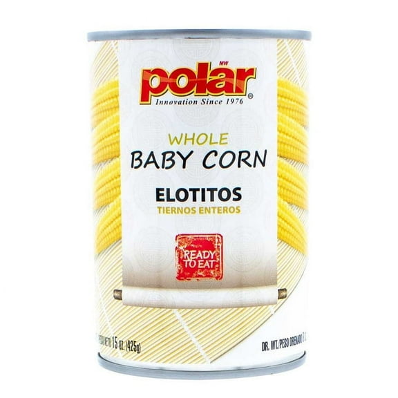 MW Polar Whole Baby Corn, 15 oz Can (Pack of 4)