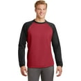 thumbnail image 1 of Sudadera con cuello redondo Sport-Tek Sport-Wick Raglan Fleece. ST242 Rojo Profundo/Negro 3XL deporte-tek ST242, 1 of 1