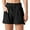 Black, variant on VDJ Women Casual Summer Shorts Elastic Waisted Drawstring Comfy Pull On Lightweight Black Shorts with Pockets Size L