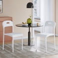 thumbnail image 1 of Ourlova Outdoor Patio Dining Chairs Set of 2 - Stackable Plastic Kitchen Chairs - Steel Legs Support - Waterproof and Stain-Resistant - Easy Assembly - Suitable for Indoor and Outdoor - White, 1 of 7
