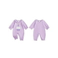 thumbnail image 2 of Qmyliery Baby Girls Birthday Romper Cake Embroidery Long Sleeve Ruffled Round Neck Full Length Jumpsuit, 2 of 9