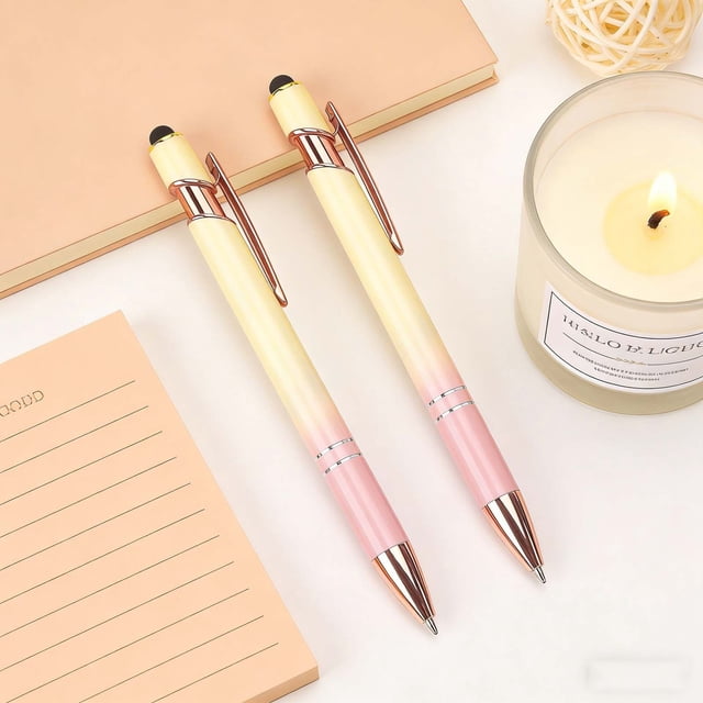 Lunxisen 4 Pcs Stylus Pen Retractable Ballpoint for Touch Screens Office Writing Smooth Ink Professional Business Note Taking Tablet Compatible(2ml)