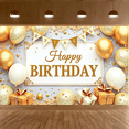 thumbnail image 7 of Yatrandify Glittering Design Happy Birthday Banner Golden Balloon Celebration Decoration for Party Event Festive Indoor, 7 of 7