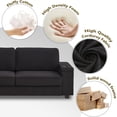 thumbnail image 5 of Tabaray 86.5" Living Room Sofa Couch, Modern 3 Seat Comfy Couch with Extra Deep Seats, Oversized Loveseat Sofa with Storage and 2 USB Ports, 2 Cup Holders, Corduroy Upholstered Sofa (Black), 5 of 6