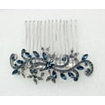thumbnail image 3 of Faship Gorgeous Navy Blue Crystal Floral Hair Comb, 3 of 5