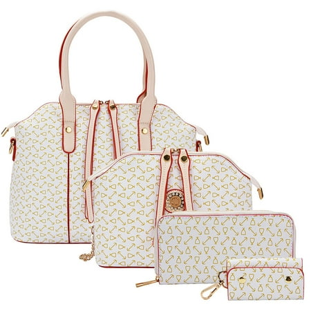 - Coofit 4Pcs Purses and Handbags Faux Leather Clutch Shoulder Bags Wallets for Women