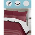 thumbnail image 4 of Quilts Twin-XL Size Bedding Set, Red Striped Lightweight Quilted Comforter, Vintage Stripes Ombre Soft Reversible Bedspread Coverlet with Pillow Covers for All Season, 68" x 98", 4 of 7