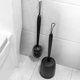 thumbnail image 5 of Escobilla de baño con soporte, juego de escobilla de silicona para inodoro, mango largo y soporte de cierre automático, para baño o invitados (negro), 5 of 5