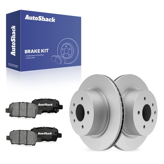 AutoShack Rear Vented Coated Brake Rotors   Ceramic Pads 6-PC Brake Kit Replacement for 2009-2014 Nissan Maxima 2016-2020 Nissan Maxima 2011-2013 INFINITI G37 ArmorStop 12.11" (307.7 mm)