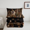 thumbnail image 5 of Manfei Minimalism Duck Camo Full Size Comforter Sets, Cabin Branches Camouflage Bedding Comforter Set, Chocolate Brown, Black Reversible, 3-Piece, 1 Comforter and 2 Pillowcases, 5 of 7