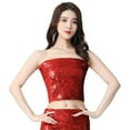 thumbnail image 3 of Top tubo de lentejuelas Macarena para danza del vientre Rojo, 3 of 8