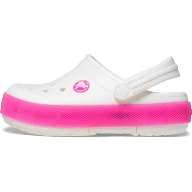 Crocs Niños Crocband Zueco Chevron con Cuentas Blanco Rosa Talla 5 para Niños Pequeños