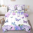 thumbnail image 1 of Erosebridal Ensemble de Literie Mignon avec Papillons, Format Simple, Ensemble de Lit Fleurs de Rêve, Violet, 7 Pcs, 1 of 5