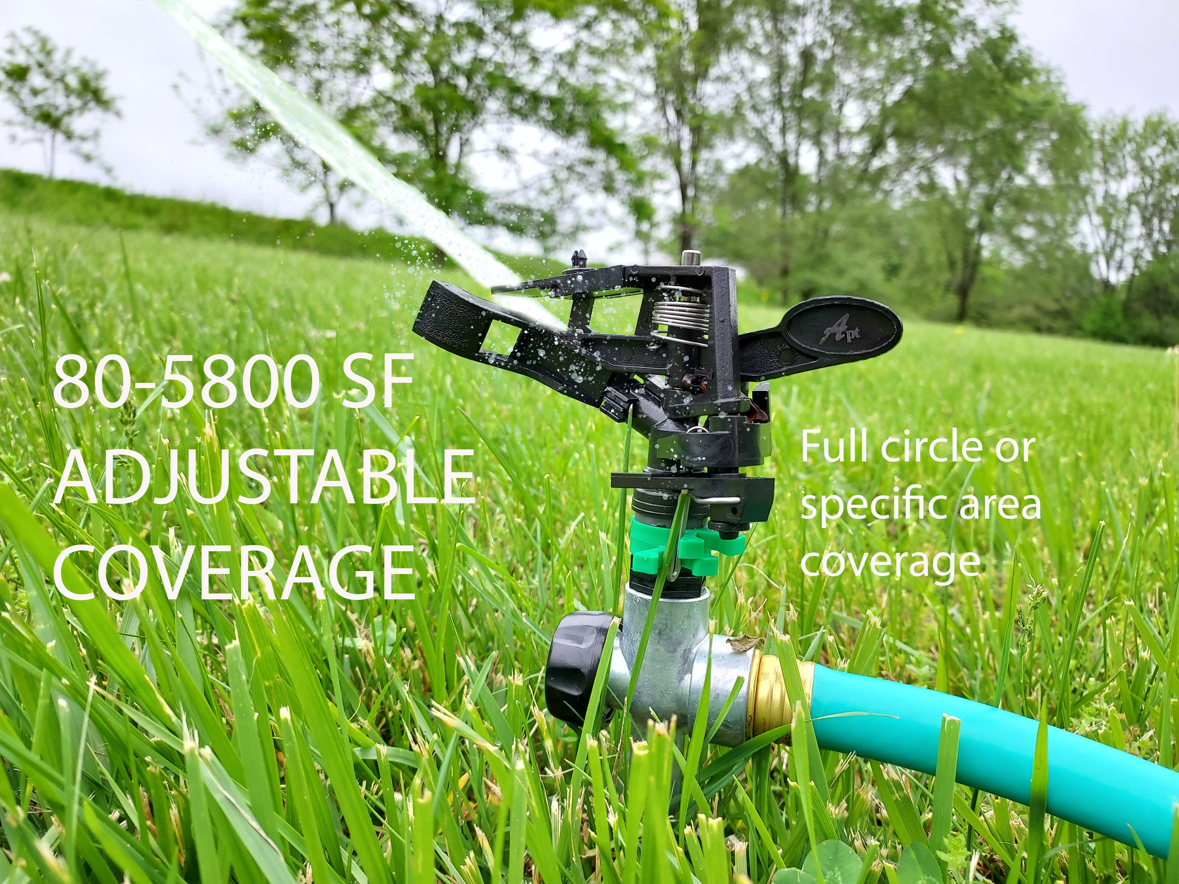 Pulsating Sprinkler for Yard, Lawn, Garden 80-5800 Sq.ft Coverage, (2) Pack, by APT