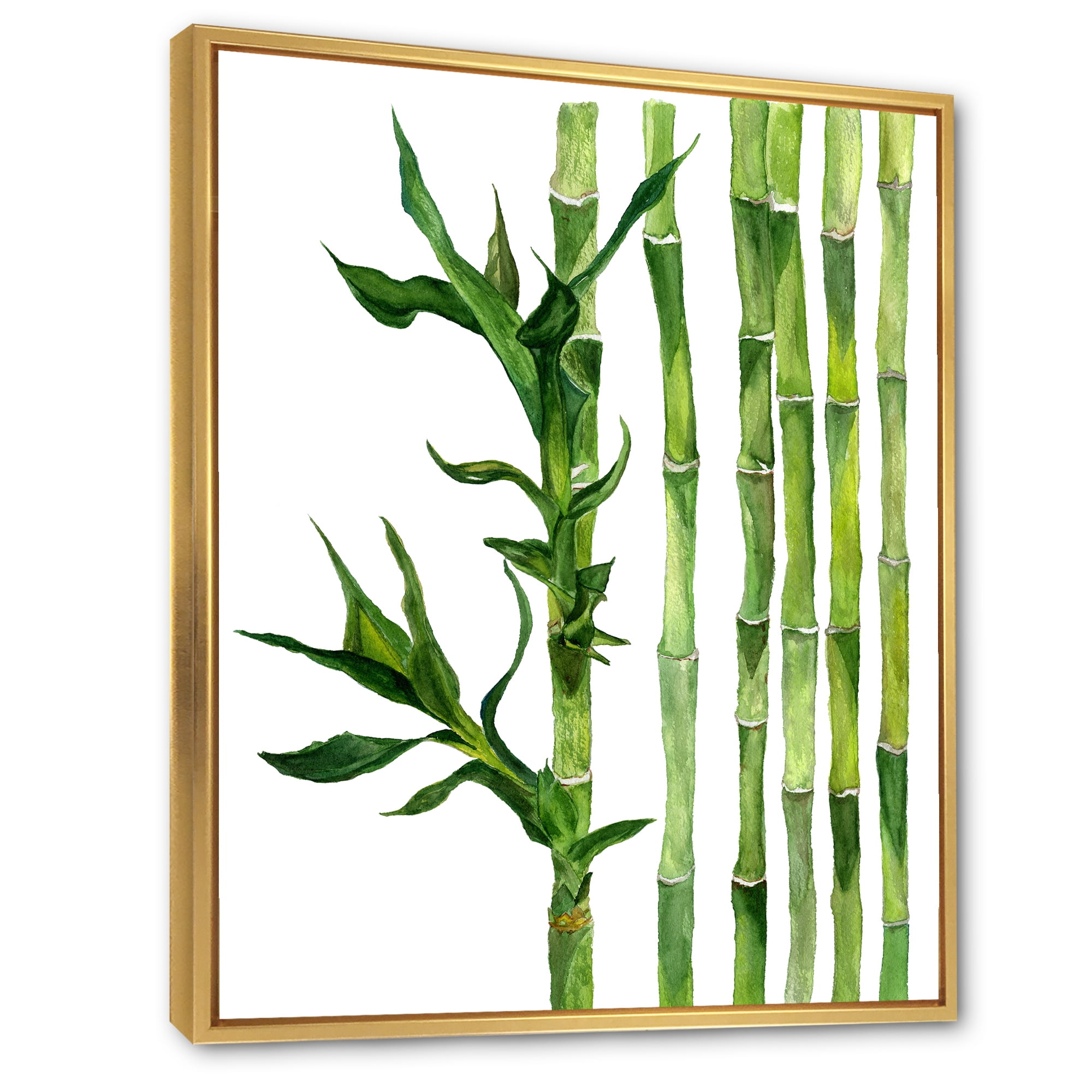 Designart 'The Forest of Bamboo Branches III' Tropical Framed Canvas Wall Art Print