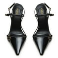 thumbnail image 3 of YDN Women Buckle Slingback Stiletto High Heels Thin Strap Pointed Toe Pumps Sexy Evening Themed Party Sandals Size 5.5 Black, 3 of 5