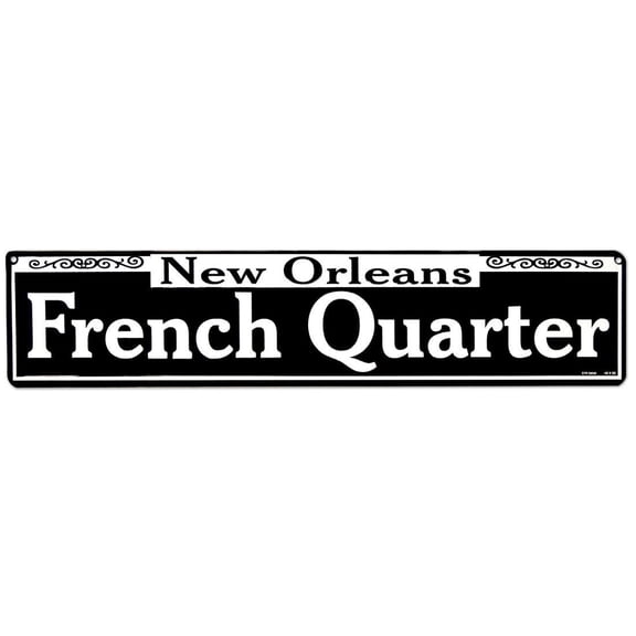 French Quarter Tin Sign - 24x5