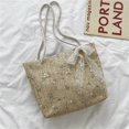 thumbnail image 1 of Fashion Flower Lace Woven Shoulder Shopping Bag Women Summer Beach Large Handbag, 1 of 3