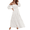 White, variant on Women's Boho Off Shoulder Long Sleeve Smocked Side Split Flowy A Line Maxi Dress S-XXL