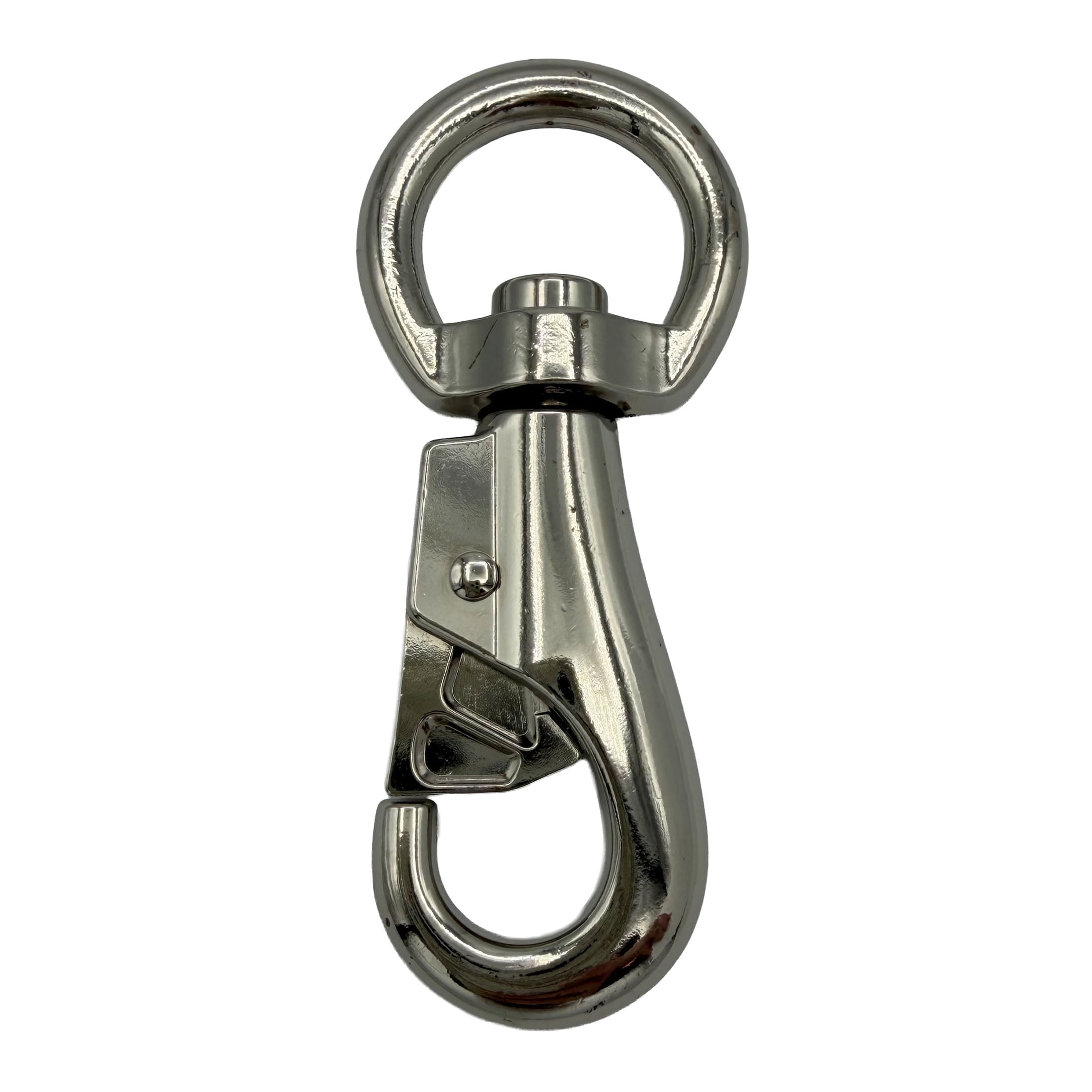 (3 pack) 7/8" Heavy Duty Swivel Eye Bull Snap, Nickel Plated, Peerless Chain Company, #4710338