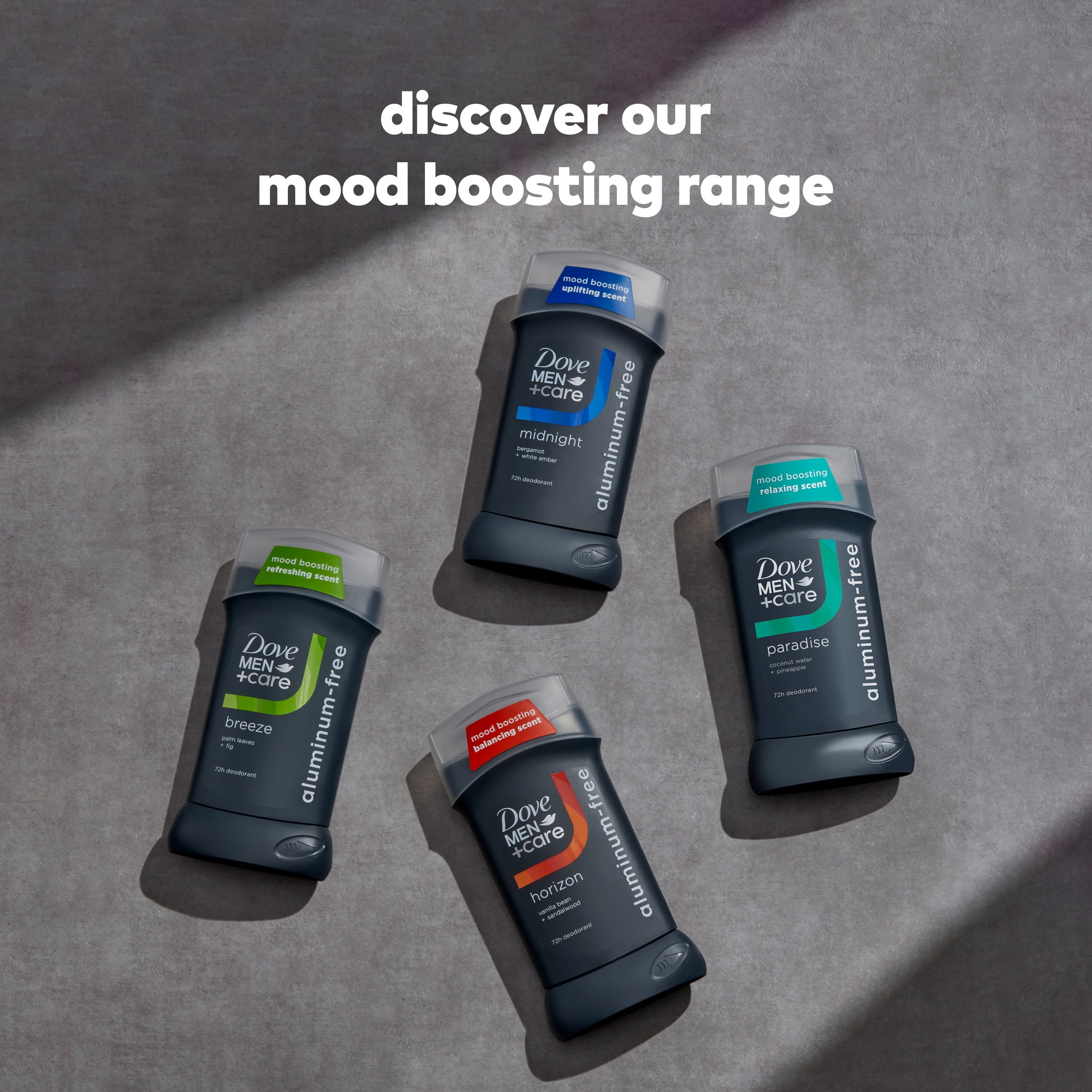 Dove Men+Care Deodorant Stick Mood Boosting Scent Midnight 72h Odor Protection, 3 oz