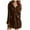 #2 Brown, variant on Luxalzxs Short Robes for Women Soft Solid Color Long Sleeve V-Neck Hooded Bathrobes Winter Sashes Pockets Fleece Velvet Sleepwear Dress Nightgowns