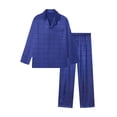 thumbnail image 2 of Onimisc Men Satin Silk Pajamas Sets Long Sleeve Sleepwear Button-Down PJs Sets Two-Pieces Loungewear with Pockets, 2 of 7