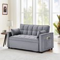 thumbnail image 2 of 55" Sleeper Sofa Bed with Pull Out Bed, Modern Velvet Convertible Sofa Bed Couch with Pillows & Side Pockets, Small Loveseat Sofa Bed for Living Room Apartment, 2 of 8