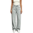 thumbnail image 5 of Womens Pants Zeliretfy Women's High Waisted Wide Leg Stretchy Jeans Soft Comfy Denim Pants, Seamed Front, Full Length, Relxed Fit Trendy Jeans with Pockets, Casual Daily Wear, 5 of 7