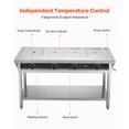 thumbnail image 3 of VEVOR 4-Pan Commercial Food Warmer, Electric Steam Table with Independent Temperature Control, 450W x 4 Stainless Steel Buffet Catering Food Warmer with Undershelf and Workspace, 3 of 9