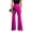 Rose Red, variant on High-Waist Elastic Waistband Solid Color Micro Flared Pants Women Leg Opening Split Office Fishtail Pants Streetwear