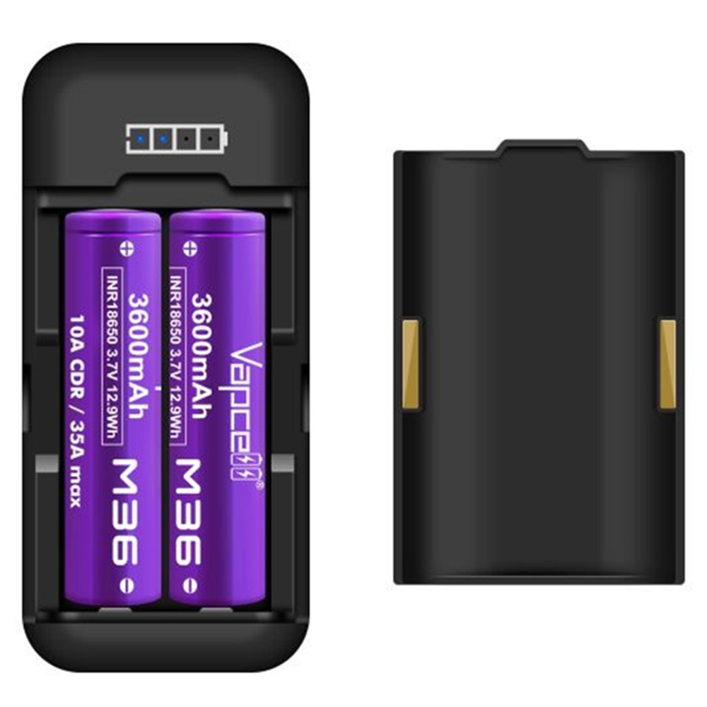 Vapcell P2 Intelligent 18650 Rechargeable Battery Charger & Portable