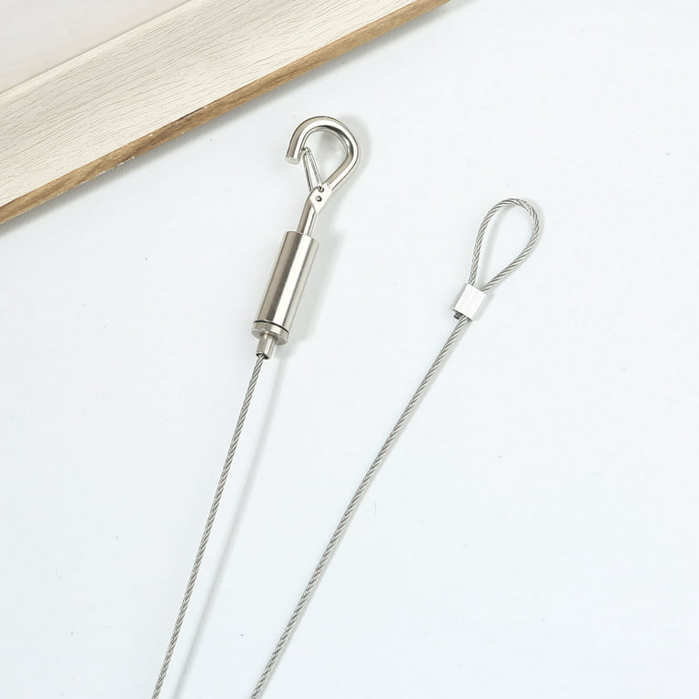 2Pcs Stainless Steel Exhibition Art Gallery Picture Display Wire Cable Hook  Painting Frame Wire Cable Hook Hanging Tools 