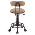 thumbnail image 6 of Indoor Home Office Furniture Swift Industrial Task Chair In Antique Metal And Camel Faux Leather, 6 of 9