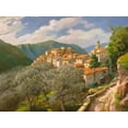 thumbnail image 2 of Galasso, Adriano 24x19 Black Ornate Wood Framed with Double Matting Museum Art Print Titled - Borgo degli ulivi, 2 of 4