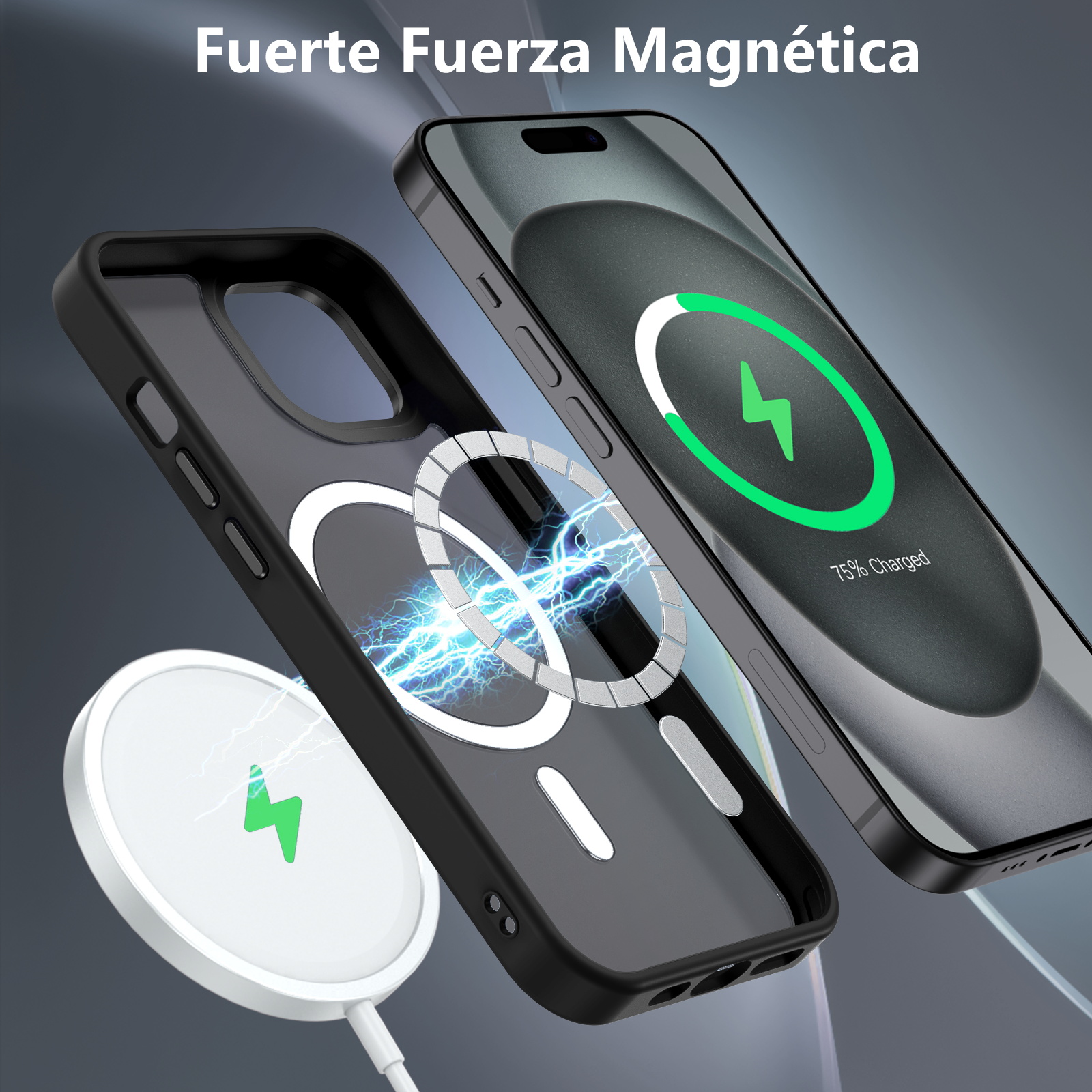 Bentoben iPhone 15 Magnetic Case, Black Matte photo 3