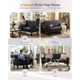 thumbnail image 6 of LAZZO 62" Loveseat Sofa, Faux Leather Tufted Couch with USB Charging Ports and Cup Holders, Black, 6 of 9