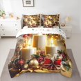 thumbnail image 2 of Homewish Red Bowtie Bowknot 7pcs Bedding Comforter Set,Gold Christmas Ball Queen Bedding Sets,Rustic Xmas Flower Queen Sheet Sets For Teens,Microfiber Bedroom Decor Reversible, 2 of 8