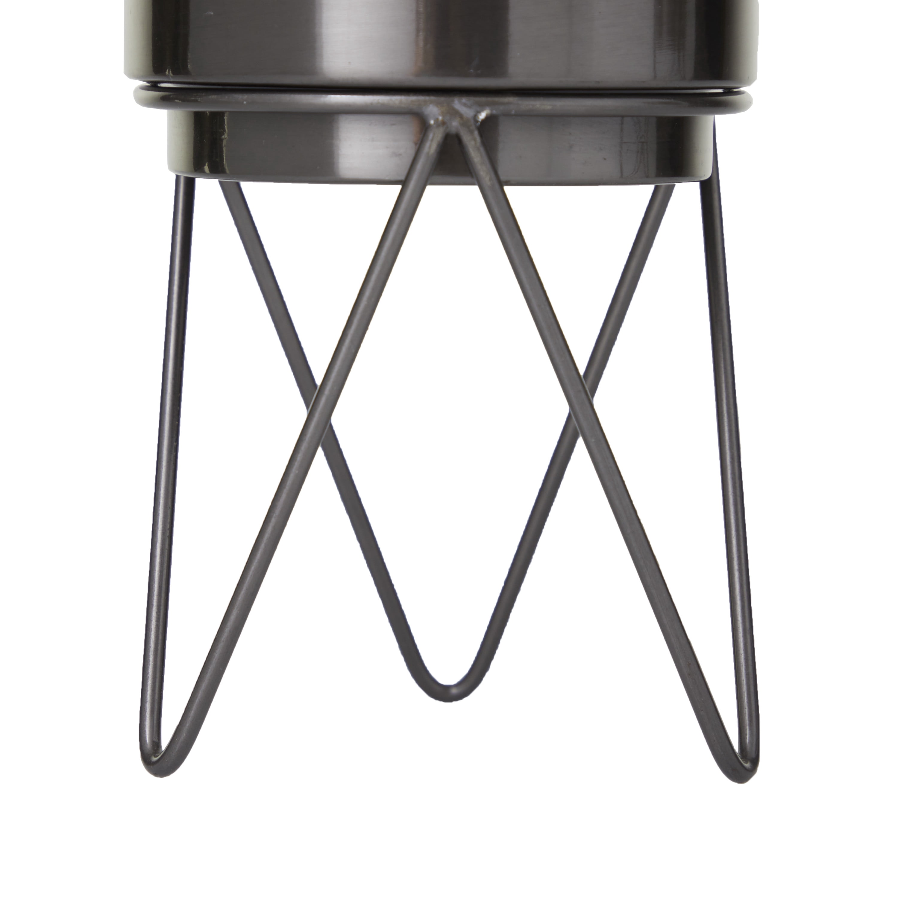 CosmoLiving by Cosmopolitan 12", 10"H Black Metal Planter with Removable Stand (2 Count)