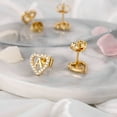 thumbnail image 2 of Turandoss Initial Stud Earrings Heart Monogram Earrings CZ Jewelry Birthday Gift Graduation Gifts for Women, 2 of 5