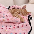 thumbnail image 5 of Pet Blanket for Dogs and Cats, Soft Comfy Puppy and Kittens Bed Blanket,Fluffy Fleece Pets Throw with Polka Dots, 5 of 7